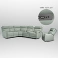 thumbnail image 5 of Genuine Leather Dual-Power Reclining Sectional Sofa Set with Console, 5-Seat L-Shaped Sectional + A Power Recliner with Zero Gravity, USB/Type-C Ports & Modular Design, 5 of 9