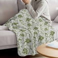 thumbnail image 3 of Green Flower Blanket Soft Cozy Warm Throw Blanket for Couch, Plush Fuzzy Flannel Fleece Blankets for Sofa, Country Watercolor Vintage Floral Bed Blankets Lightweight Gifts for Women, 50"x60", 3 of 9