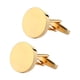 thumbnail image 5 of Gemelos para hombre, modernos y redondos, ideales para compromiso, graduación y aniversario. Oro, 5 of 9
