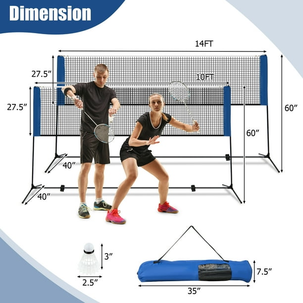 Cadre portatif de filet d'entraînement sportif pour le badminton