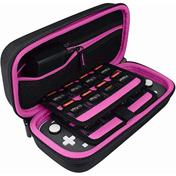 Takecase Hard Shell Carrying Case - Compatible With Nintendo Switch Lite-Pink/Black