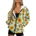 thumbnail image 3 of SCRAWLGOD Sunflowers Woman Zipper Hoodies for Women Oversized Sweatshirt Graphic Long Sleeve Ladies Hoodies Zip Front Soft Active Wear Hoodies for Women Clubs Size XS, 3 of 6