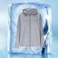 thumbnail image 2 of Hueook Womens Winter Jacket Women's Solid Color Casual SunscreenLong Sleeved Hooded Casual Outwear Gray 3X, 2 of 6