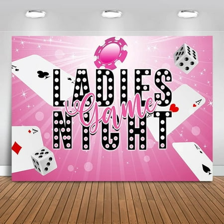 Image of Ladies Game Night Backdrop Ladies Birthday Party Background Pink Ladies Night Party Decoration Photo Booth Props (7x5ft)