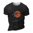 thumbnail image 2 of Sngxgn Men's V Neck Shirts Slim Fit Solid Short Sleeve T-Shirts Ribbed Soft Tees(Black,XXXL), 2 of 3