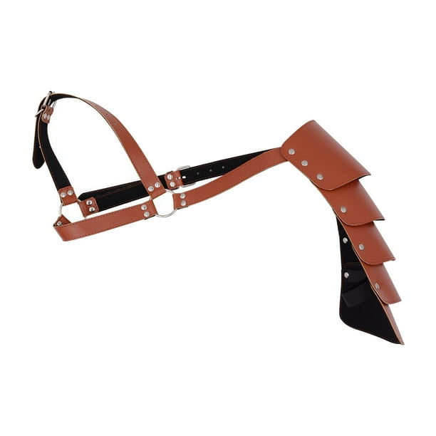 Hombreras góticas steampunk de cuero sintético decorativo para hombreras marrón