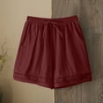 thumbnail image 5 of yillto Womens Cotton Linen Shorts Summer Loose Short Drawstring Elastic Waist Lounge Shorts with Pockets, 5 of 6