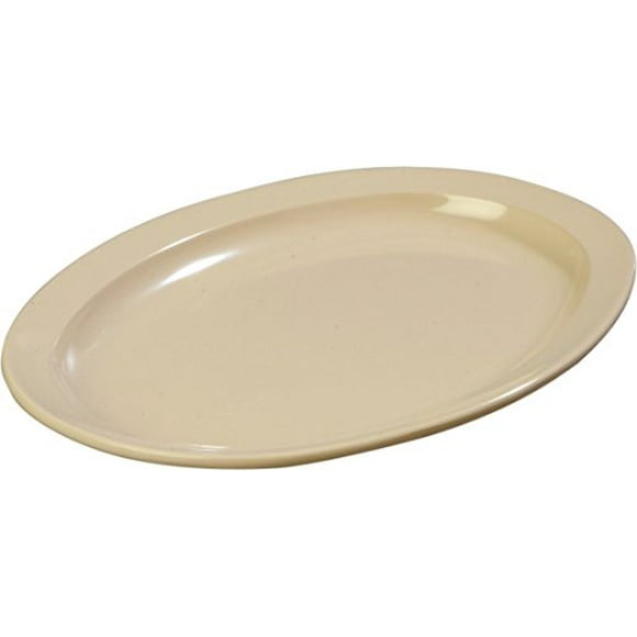 Carlisle KL12625 Kingline Melamine Oval Platter, 13.5 x 9.75 x 1.19", Tan (Case of 12)