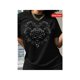 thumbnail image 1 of Plus-Size Women's Floral Heart Graphic T-Shirt - Vibrant Rose & Butterfly Print, Soft Pink Crew Neck Short Sleeve Casual Top for Spring Summer, Breathable & easy Care, 1 of 6
