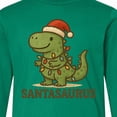 thumbnail image 4 of Inktastic Santasaurus Dinosaur Christmas Lights Long Sleeve Youth T-Shirt, 4 of 5