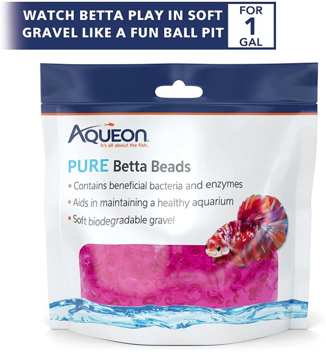 Aqueon Pure Betta Beads Pink [Aquarium Gravel and Sand, Aquarium Water Conditioners, Aquarium Supplies] 6 count
