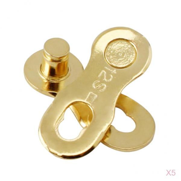 Conector de cadena de bicicleta Sunnimix de acero 5 Pares 12 Velocidades Dorado