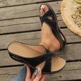 thumbnail image 5 of DIVVce Crisscross Cutout Wedge Slide Sandals For Women Open Toe Slip On Comfort Stitched Casual Footwear, 5 of 6
