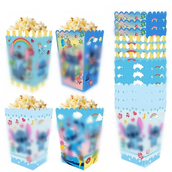 12 Pcs Anime Party Popcorn Box Box for Anime Theme Birthday Party Supplies Decor,Girls Kids Birthday Game Party Kraft Paper Gift Bag Decoration