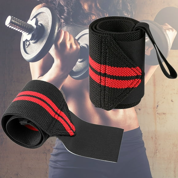 Peggybuy DeadLift Wrist Strap Breathable Wrist Strap Brace for Gym Fitness (Red)