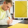thumbnail image 4 of Yellow A4 Folder with Elastic Bands and Flaps for 150 Sheets Heavyweight Letter Size Papers, File Organizer Folder, Pretty File Folders, Storage Folders for Documents, Office and School, 4 of 5