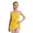 thumbnail image 2 of iiniim Kids Girls Shiny Sleeveless Ice Skating Dress Gymnastic Leotard Performance Ballet Dancewear A Yellow 12, 2 of 7