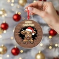 thumbnail image 2 of ViciArt Highland Cow Christmas Ornament – Rustic Farmhouse Holiday Hanging Decoration with Santa Hat, 2 of 3