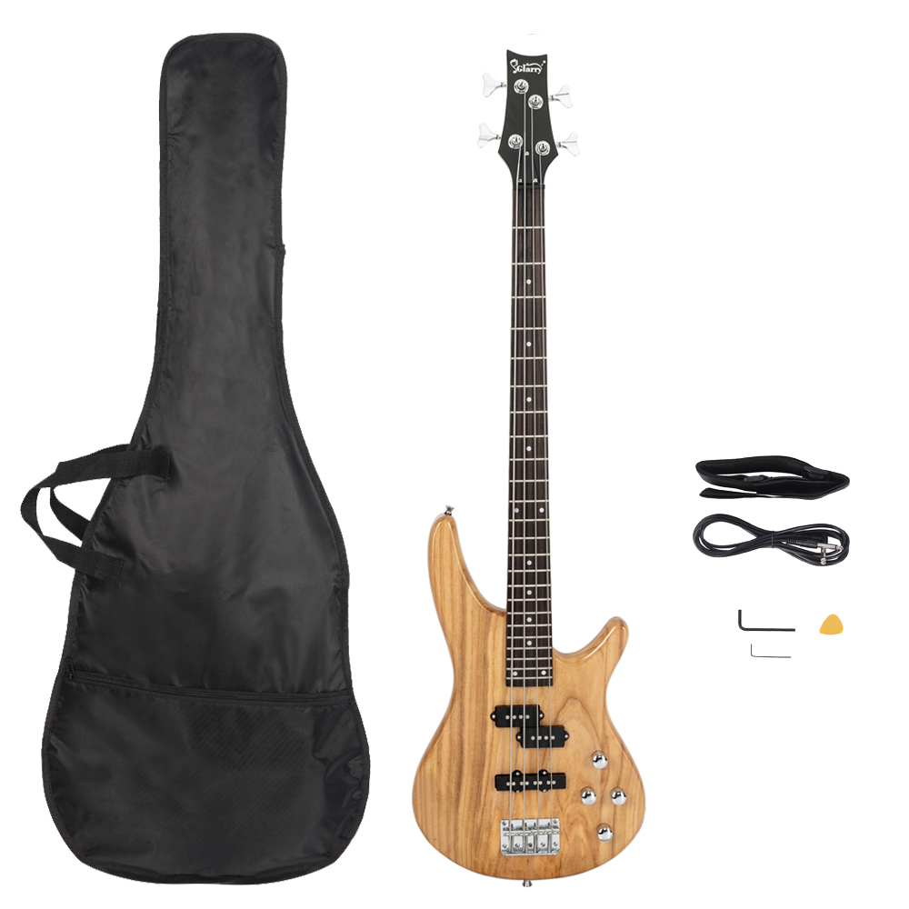 GIB Electric Bass Guitar Full Size 4 String Bass with Bag Strap Tools