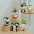 thumbnail image 3 of Mini Cute Ceramic Animal Flower Pot Succulent Plant Pot Gardening Simple Perfect Gift, 3 of 5