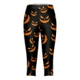 thumbnail image 5 of YDFCWXW Halloween Capri Pants for Women High Waisted Capri Leggings Tummy Control Stretch Soft Yoga Pants for Workout Gym Black, S, 5 of 5