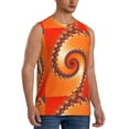 thumbnail image 2 of Haiem Men's Orange Rotating Print Tank Tops Summer Sleeveless Cut Off Workout T-Shirts Fitness Vest Athletic Undershirts-Small, 2 of 8
