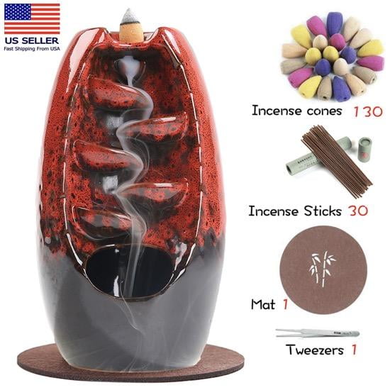 Kingsglen Ceramics Waterfall Incense Burner/Backflow Incense Burner