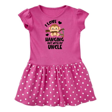 

Inktastic Monkey I Love Hanging out with My Uncle Gift Baby Girl Dress