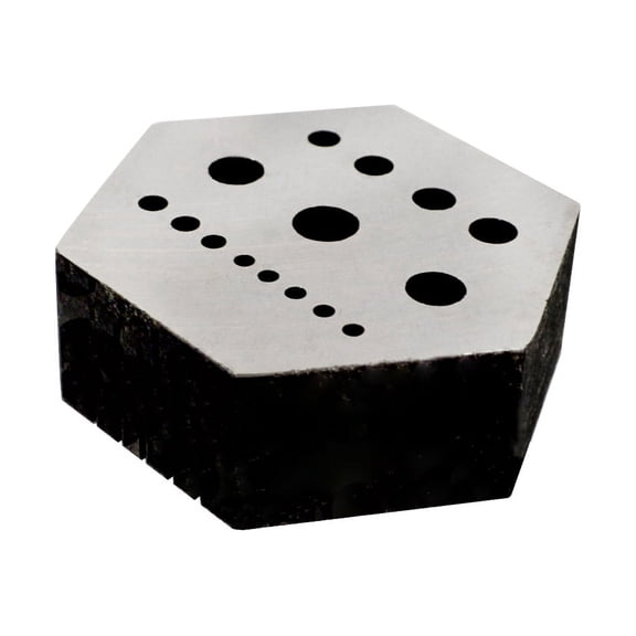 Riveting Hexagonal Stake Anvil Large with 15 Holes & 5 Serrations Jewelry Making Metal Wire Forming Tool - FORM-0080