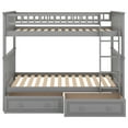 thumbnail image 6 of Twin Over Twin Bunk Bed with Drawers, Convertible Wood Bunk Bed with Ladders, Separates into 2 Twin Beds for Teens, Adults, Gray, 6 of 9