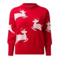thumbnail image 3 of Pull de Noël pour Femmes, Tricoté à la Mode, Cardigan Chaud Imprimé, Fermeture Mi-Longue, Décontracté, Col Rond, 3 of 7
