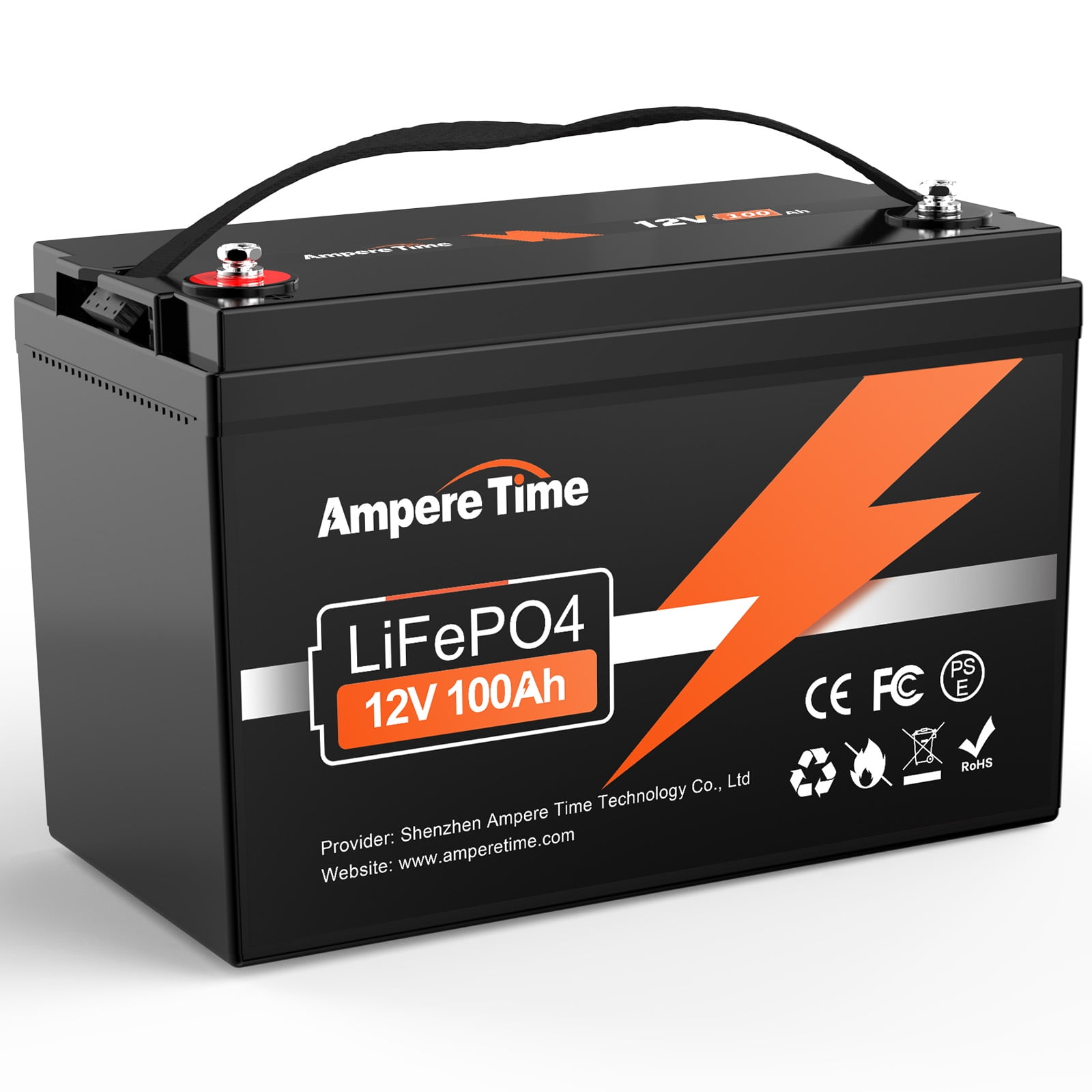 Ampere Time LiFePO4 Deep Cycle Iron Battery 12V 100Ah Boat Fishing