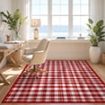 thumbnail image 3 of Design&I 6'x9' Ultra Soft Area Rug, Decorations Plaid Gingham Farmhouse Tartan Snowflake Welcome None Fluffy Washable Non Shedding for Guest Room Bedroom Living Room, 3 of 7
