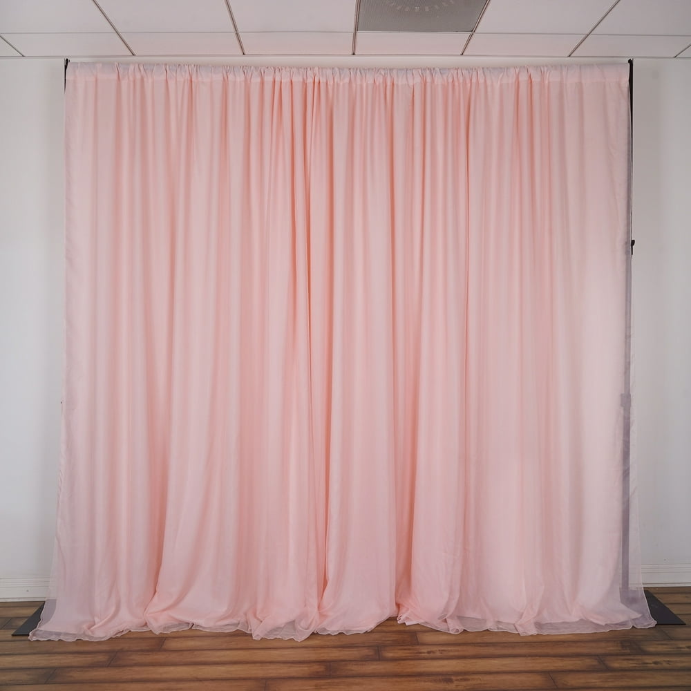 BalsaCircle 20 ft x 10 ft Fabric Backdrop Curtain Blush