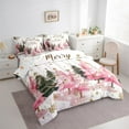 thumbnail image 3 of Manfei Pink Green Xmas Tree Twin Bedding Sets 7-Piece, Merry Christmas Bedding Comforter Set, Princess Fairy Tale Reversible Sheet Sets, Super Cozy Room Decor, 3 of 7