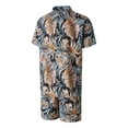 thumbnail image 2 of Mens Hawaii Shirt Suits, Fashion Printed Button Down Short Sleeve Shirt + Beach Shorts Set, 2 of 9