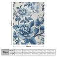 thumbnail image 4 of JRXY Spring Floral Birds Chinoiserie Flowers Decor Blue and White Plant Flannel Fleece Blanket for Bed White, 4 of 6