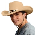 thumbnail image 5 of Chapeau de Cowboy Western pour l'Extérieur, Style Jazz Classique, Couvre-Chef, Convient au Quotidien, Décontracté et Saisonnier, 5 of 5