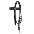 thumbnail image 3 of Showman Two Tone Argentina Cow Leather Browband Headstall w/ Aztec Beaded Inlays, 3 of 3