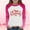 Pink, variant on Girls' Long Sleeve Raglan Top Pink & White Valentine's Day Shirt with Hearts, Soft Stretch Polyester Spandex, Sizes 4-16,Size 4 T