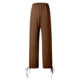 thumbnail image 5 of MNCEKFOD Women's Jeans Flowy Wide Leg Culottes with Pockets Drawstring Elastic Waist Loose Classic Fit Trousers for women 2025 Coffee L, 5 of 5
