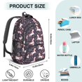 thumbnail image 5 of Unicorn and Floral Purple Pattern Backpack for School, Cute School Bag with Adjustable Shoulder Straps and Padded Back, 16.9"x12.6"x5.9", 5 of 5