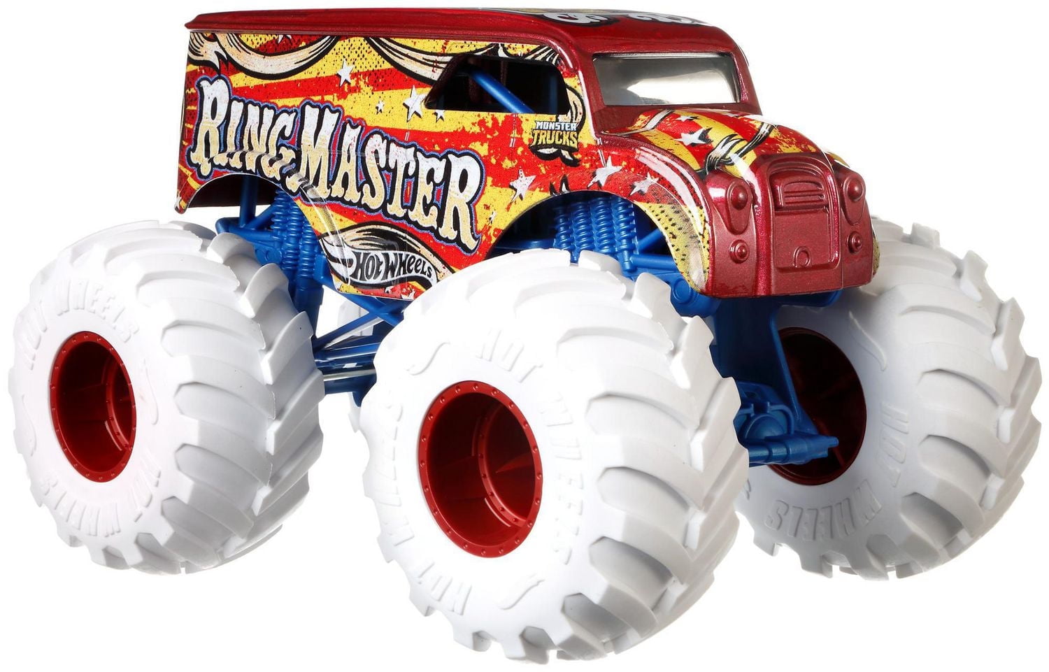 Hot Wheels Die-cast 1:24 scale Monster Truck Dairy Delivery Ring Master with Giant Wheels