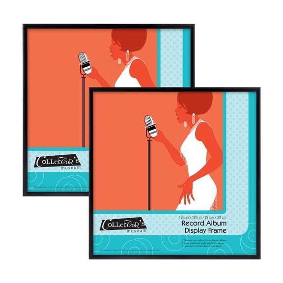 MCS 12.5"x12.5" Black Record Album Picture Frames, Set of 2
