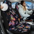 thumbnail image 2 of Uorisanigo Car Seat Covers Front Set Colorful Butterfly High Back Bucket Seat Cover Coral Velvet Fabric Seats Covers Fits Most Cars, SUVs, Trucks, and Vans, Car Accessories for Women Men, 2 of 7