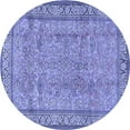 thumbnail image 1 of Ahgly Company Machine Washable Indoor Round Persian Blue Traditional Area Rugs, 4' Round, 1 of 4