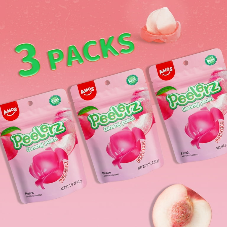 Amos Peelerz Peelable Mango Candy Resealable 2.19oz Bag (Pack of 3)