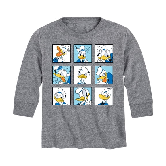 Mickey & Friends - Donald Grid - Toddler And Youth Long Sleeve Graphic T-Shirt