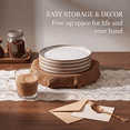 thumbnail image 6 of Vesteel Salad Plate for 4, 8 inch Stoneware Dinner plates with Textured Stripes, 4-Piece Ceramic Kitchen Plates for Dessert Salad, Dishwasher Safe & Microwave Safe, Seashell White, 6 of 8