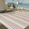 thumbnail image 4 of BERTHMEER 8'x10' Outdoor Rugs on Sale Clearance Waterproof Patio Rugs Plastic Straw Rugs for Camping Porch Deck RV Rugs outside，Beige Coffee Color Multi-color, 4 of 6